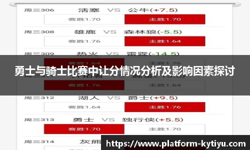 勇士与骑士比赛中让分情况分析及影响因素探讨